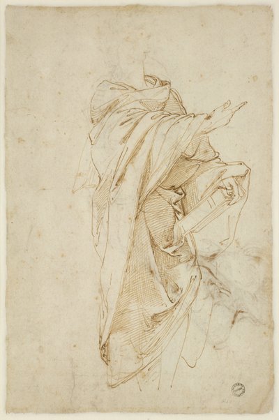 Studie voor de figuur Virgil, WA1846.182 door Raffaello Sanzio Raphael